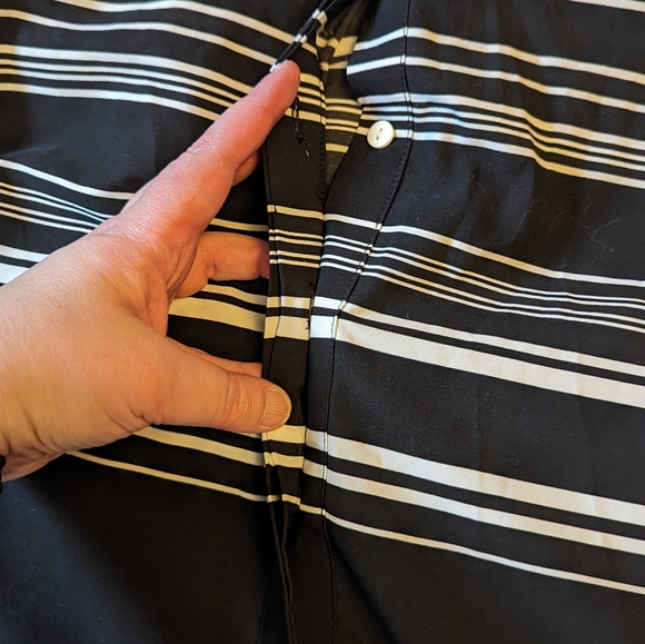 Spense sz18W black/white striped sleeveless button shirt dress VGUC - Picture 5 of 7